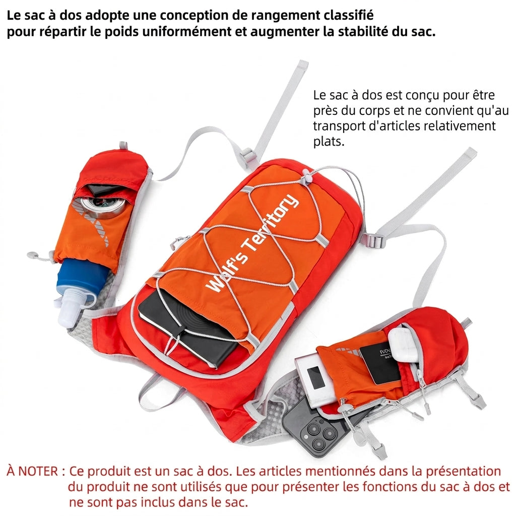 Sac à dos trail compatible poche à eau
