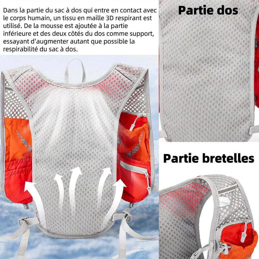 Sac à dos trail compatible poche à eau