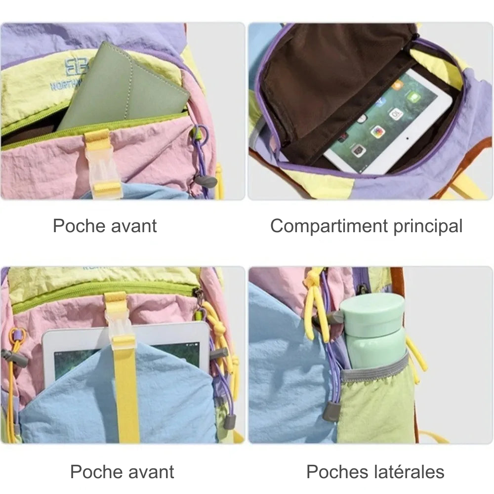 Sac à dos femme en toile Oxford coloris pastel