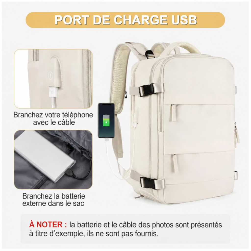 Sac à dos cabine 40x20x25 avec compartiment chaussures