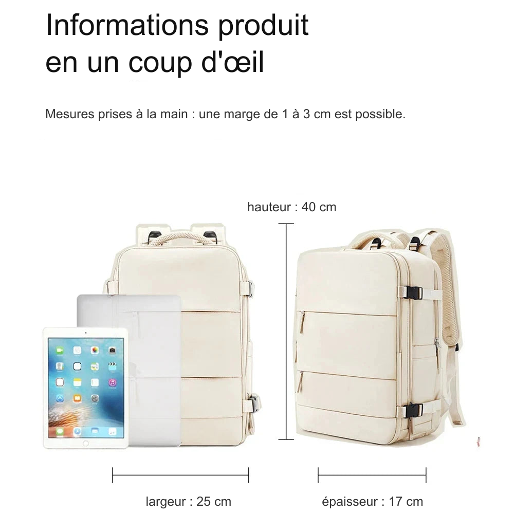 Sac à dos cabine 40x20x25 avec compartiment chaussures