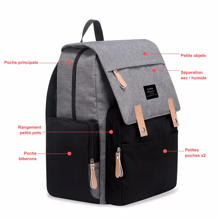 Sac à dos à langer grande capacité