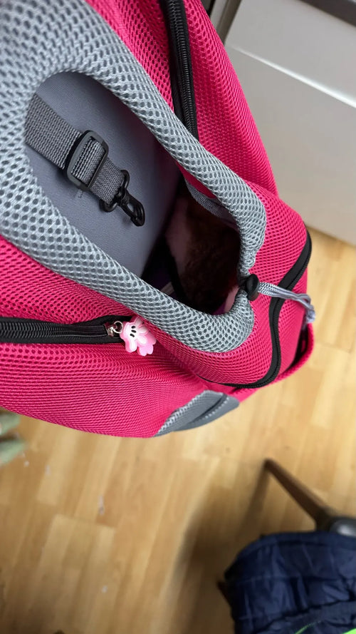 Photo du sac à dos chien en mesh respirant, petites races 1 à 12 kg