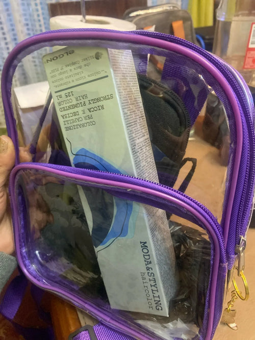 Photo du mini sac à dos transparent en PVC