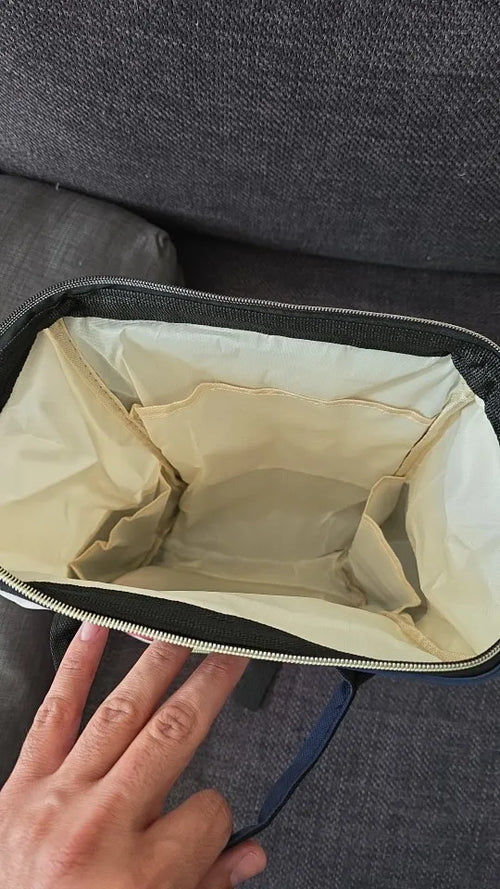 Photo du sac à dos à langer avec poche isotherme biberons