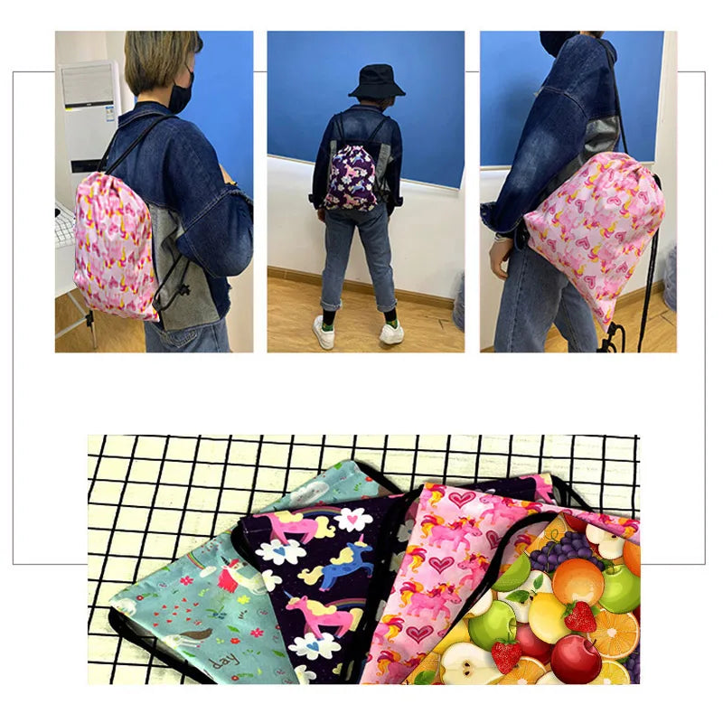 Sac à dos toile motif tracteur enfant