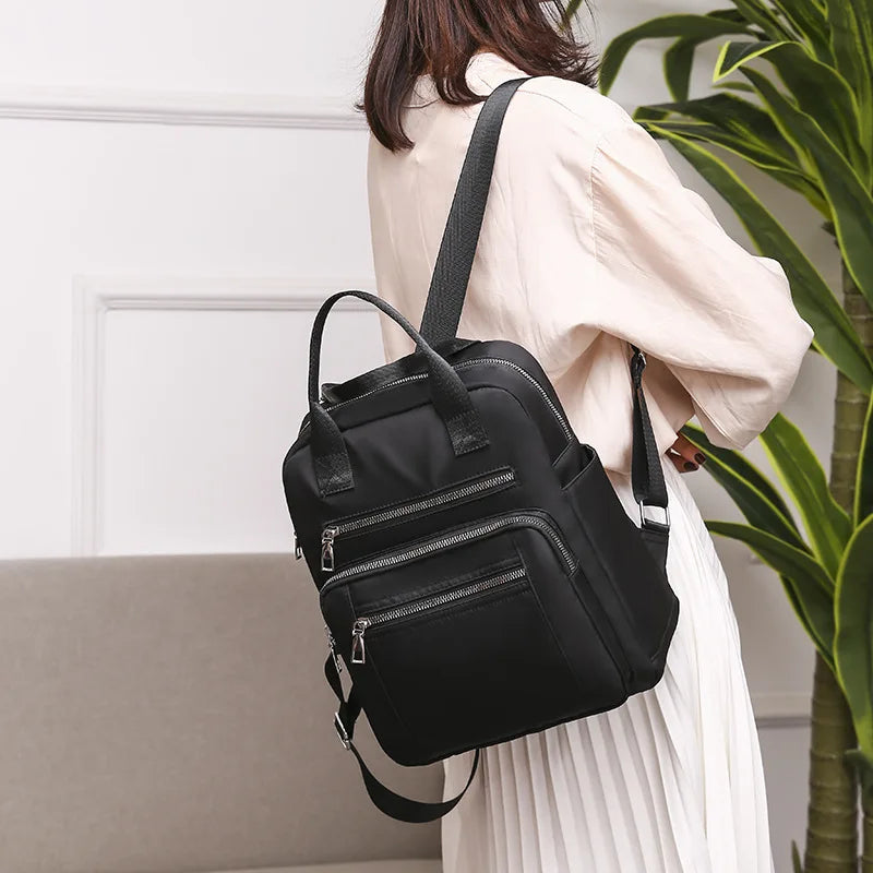 Sac à dos femme en toile Oxford multipoches