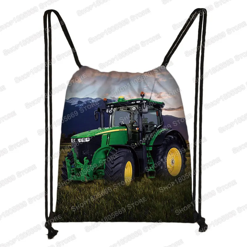Sac à dos toile motif tracteur enfant