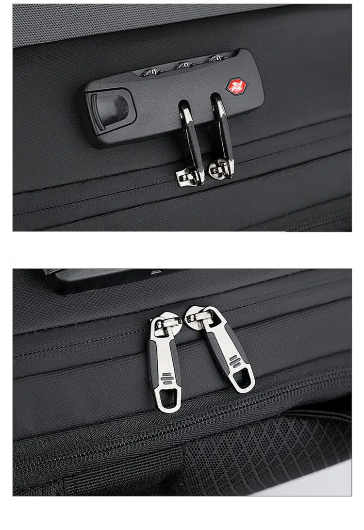 Sac à dos homme coque rigide anti-vol avec port USB