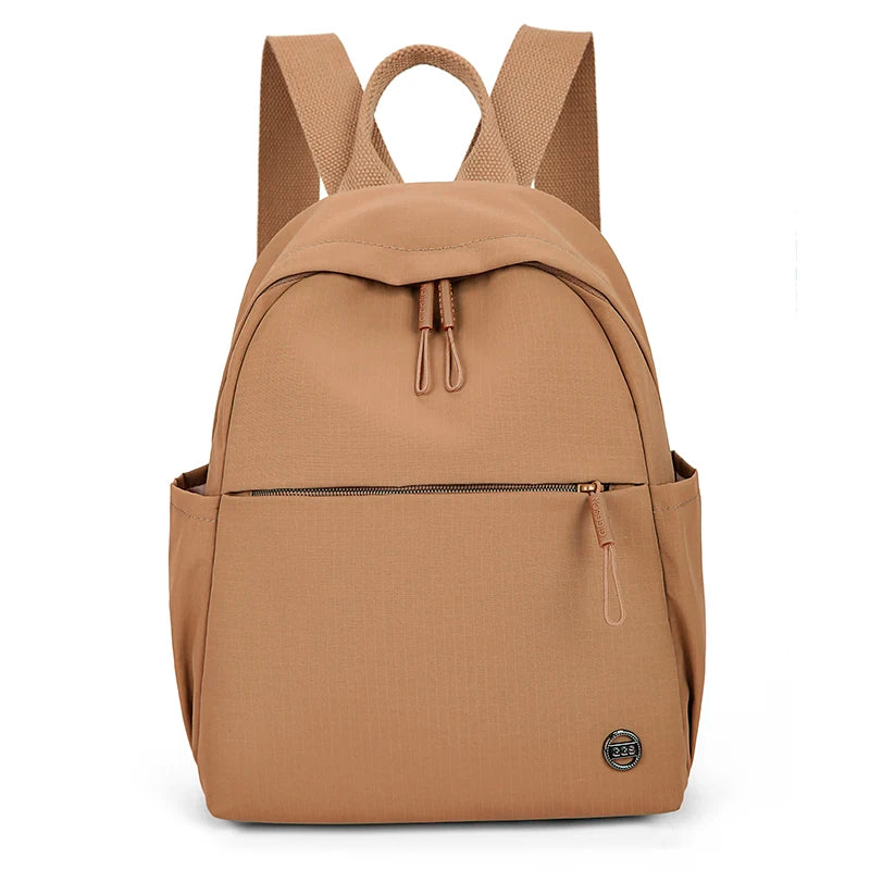 Petit sac à dos femme en nylon à poche avant zippée