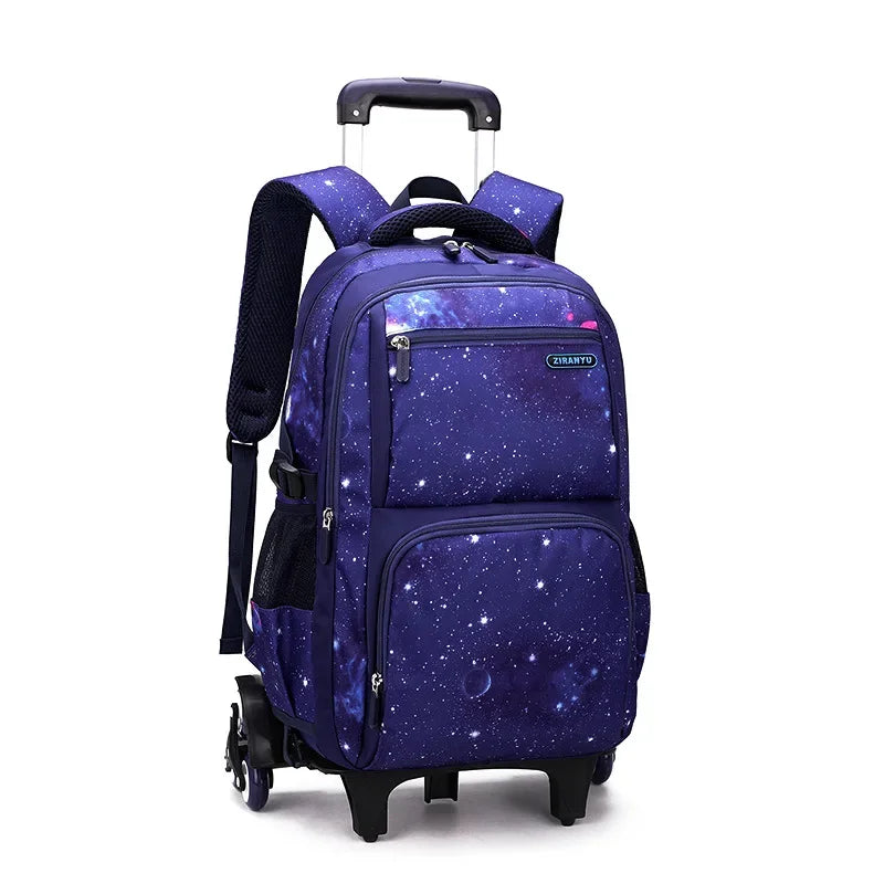 Sac à dos à roulettes garçon motif galaxie