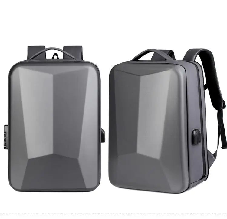 Sac à dos homme coque rigide anti-vol avec port USB