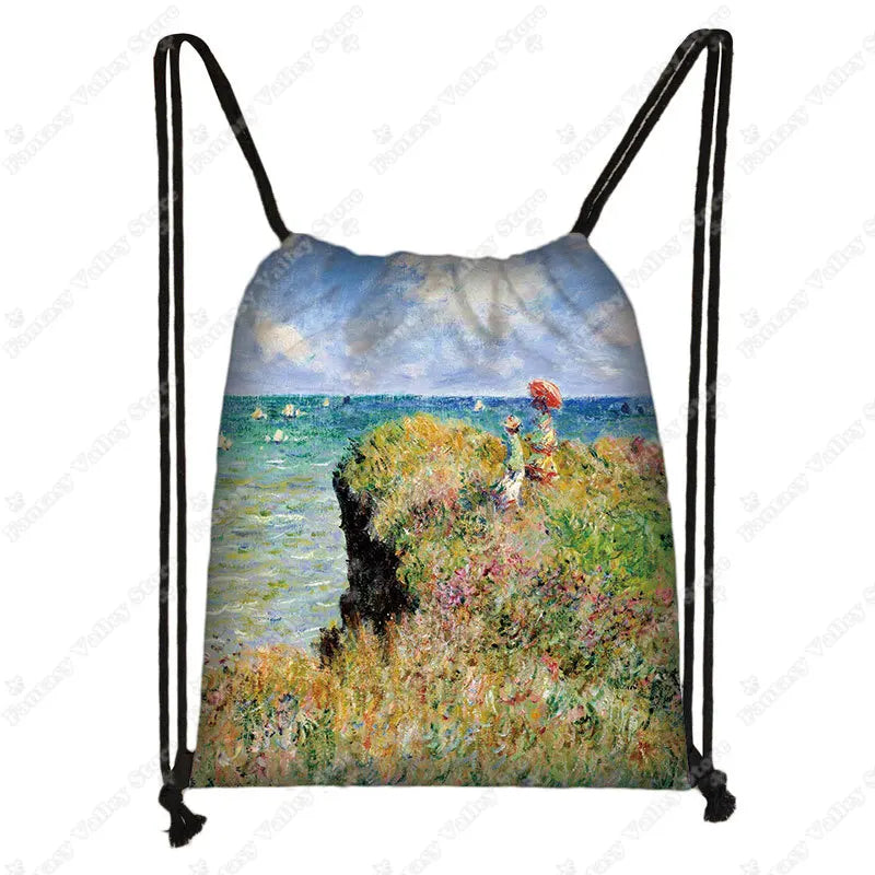 Sac à dos cordon toile motifs tableaux célèbres