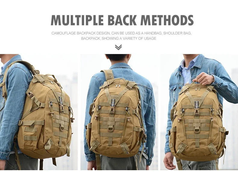 Sac à dos militaire 40L en nylon avec sangles molle