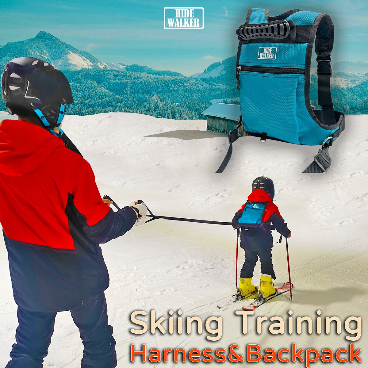 Sac à dos ski enfant avec harnais de sécurité