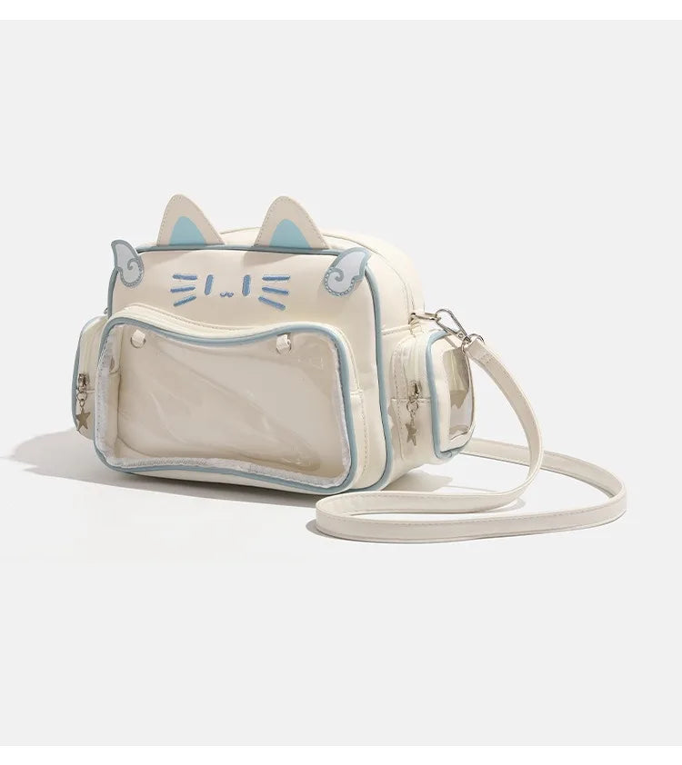 Sac à dos femme chat en similicuir brodé