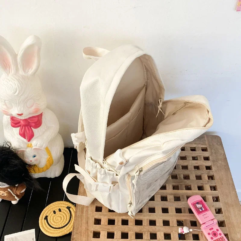Sac à dos femme à poches frontales transparentes