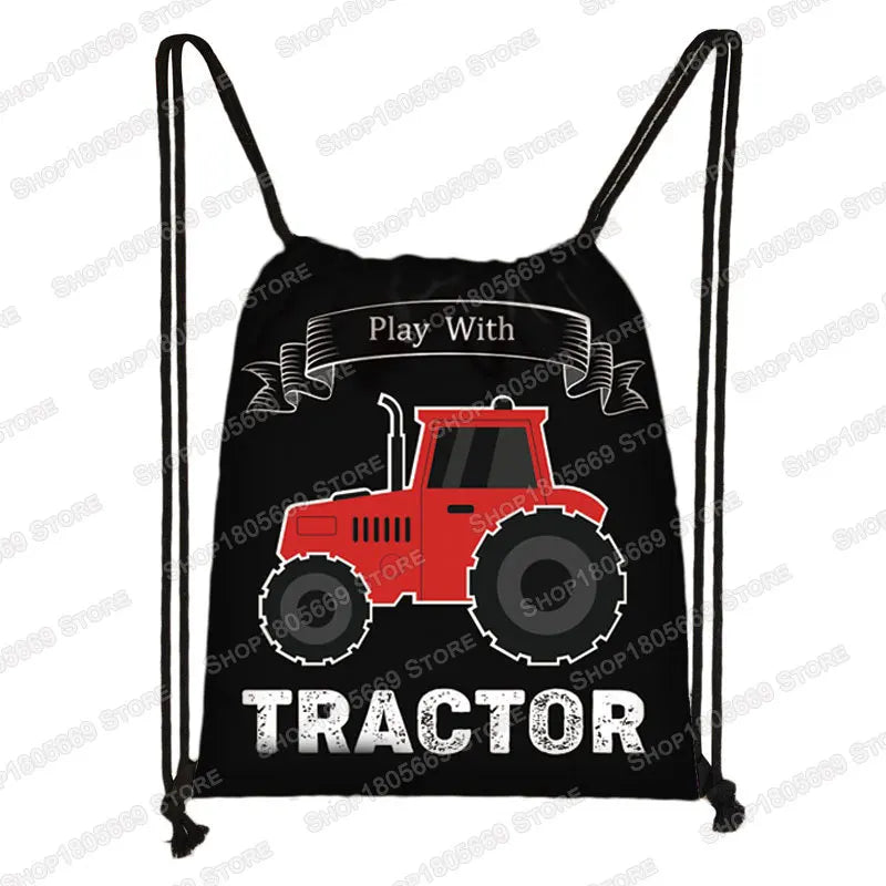 Sac à dos toile motif tracteur enfant