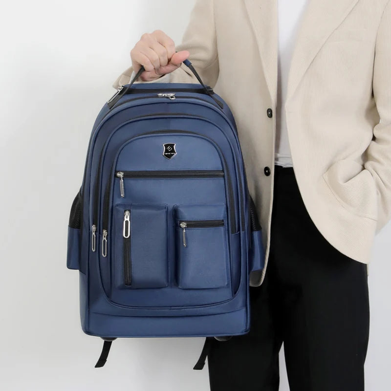 Sac à dos homme à roulettes en toile Oxford