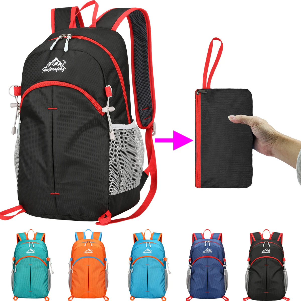 Sac à dos randonnée 18L pliable avec attache bâton