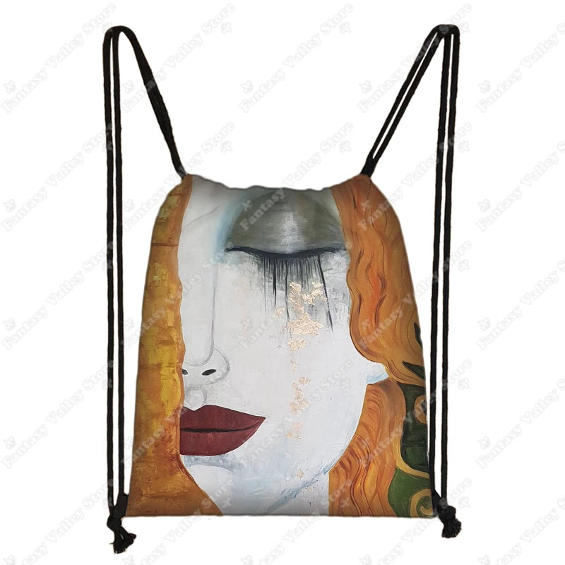 Sac à dos cordon toile motifs tableaux célèbres