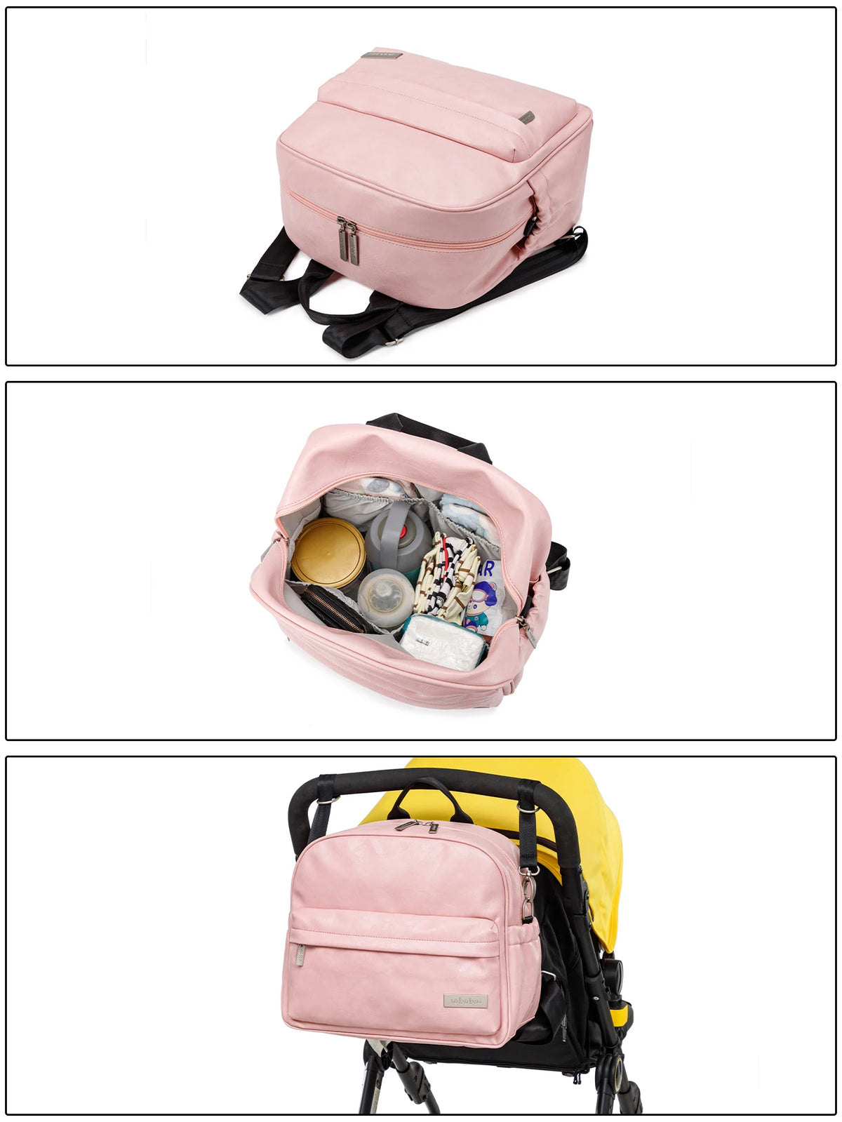 Sac à dos à langer en PU/PVC