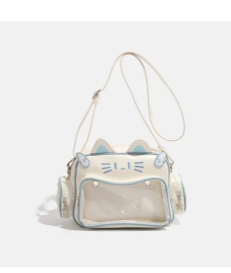 Sac à dos femme chat en similicuir brodé