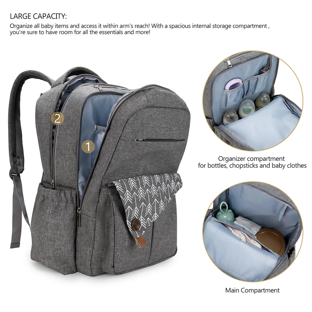 Sac à dos à langer multifonction pour parents