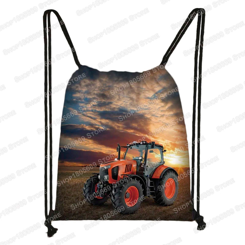 Sac à dos toile motif tracteur enfant