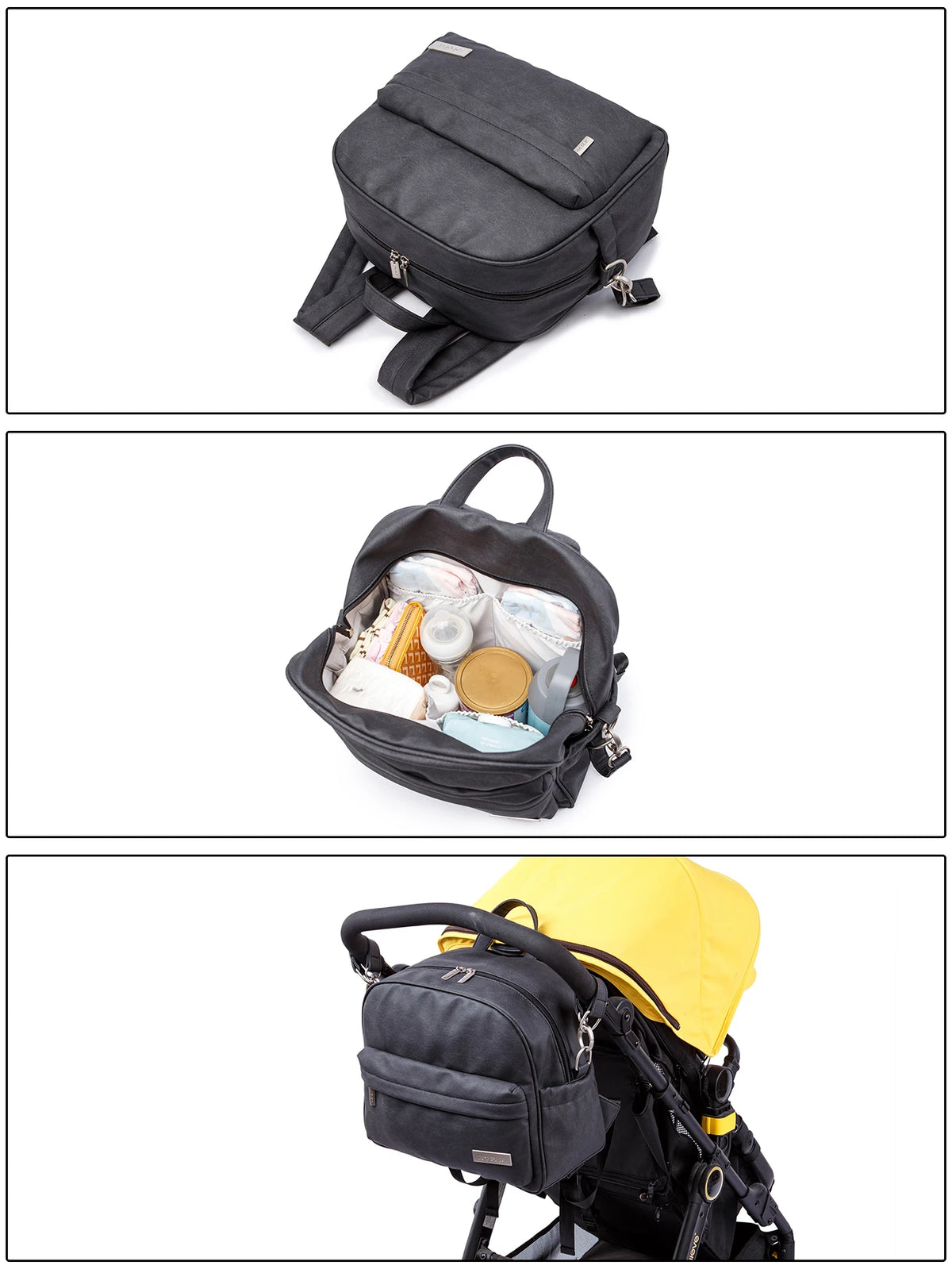 Sac à dos à langer en PU/PVC