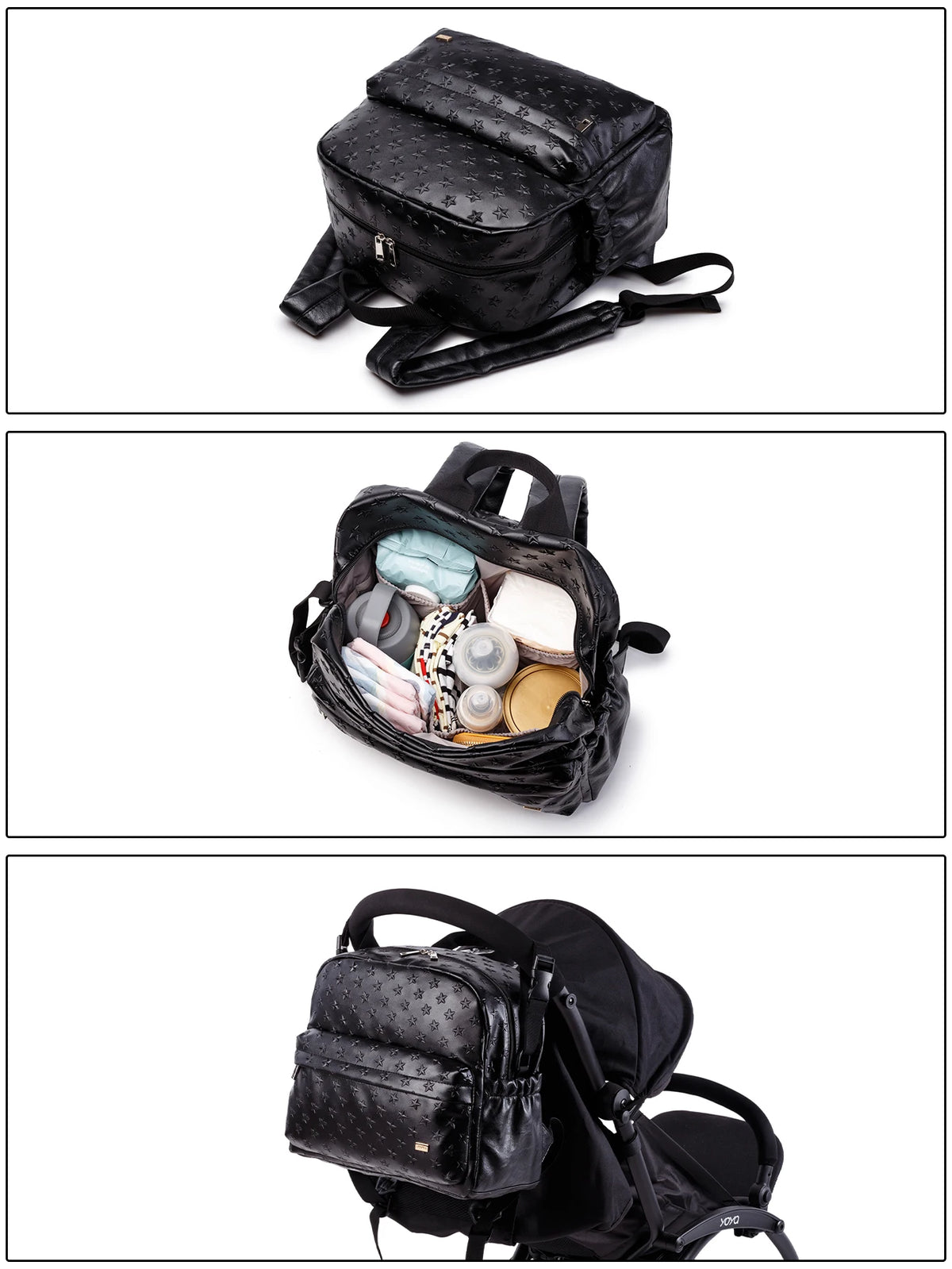 Sac à dos à langer en PU/PVC