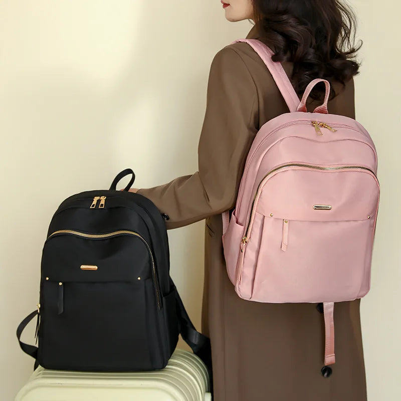 Sac à dos femme en nylon avec poche filet