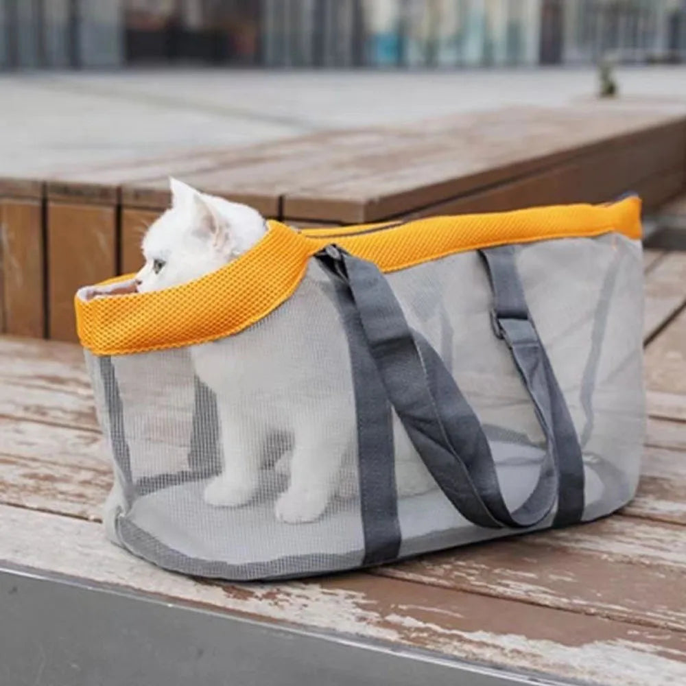 Sac de transport pour chat et petit chien en filet respirant