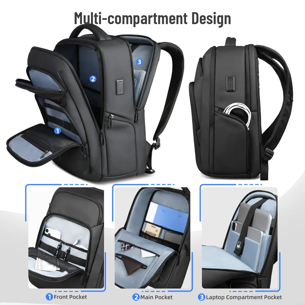 Sac à dos ordinateur 17.3 pouces en toile Oxford avec USB
