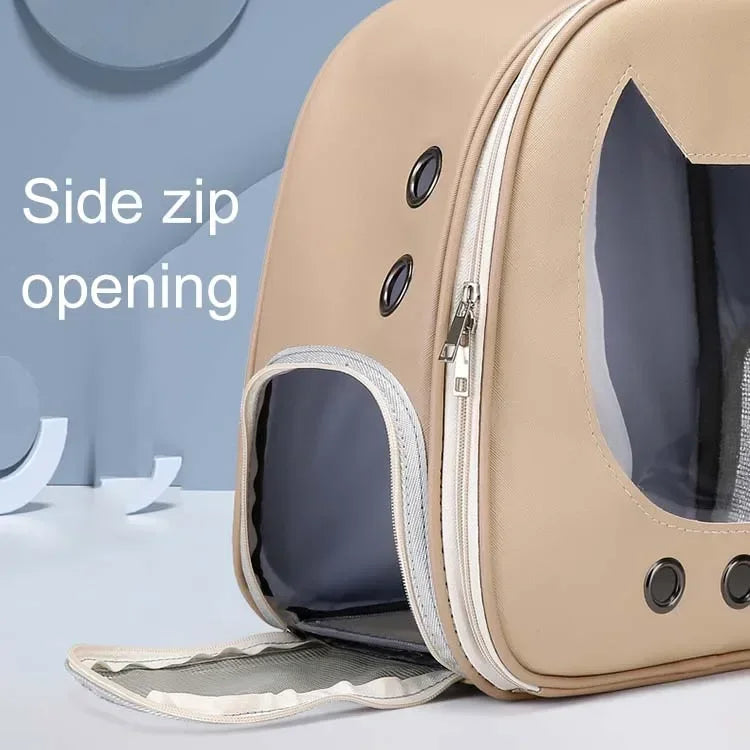 Sac à dos chat en similicuir avec fenêtre tête de chat