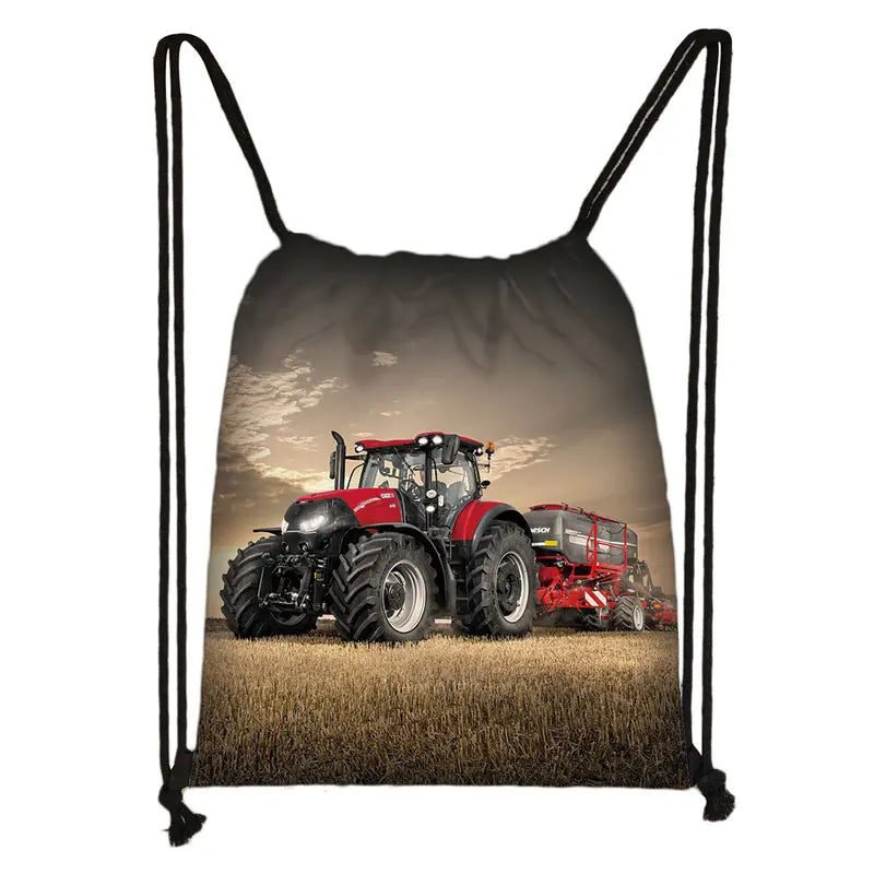 Sac à dos toile motif tracteur enfant