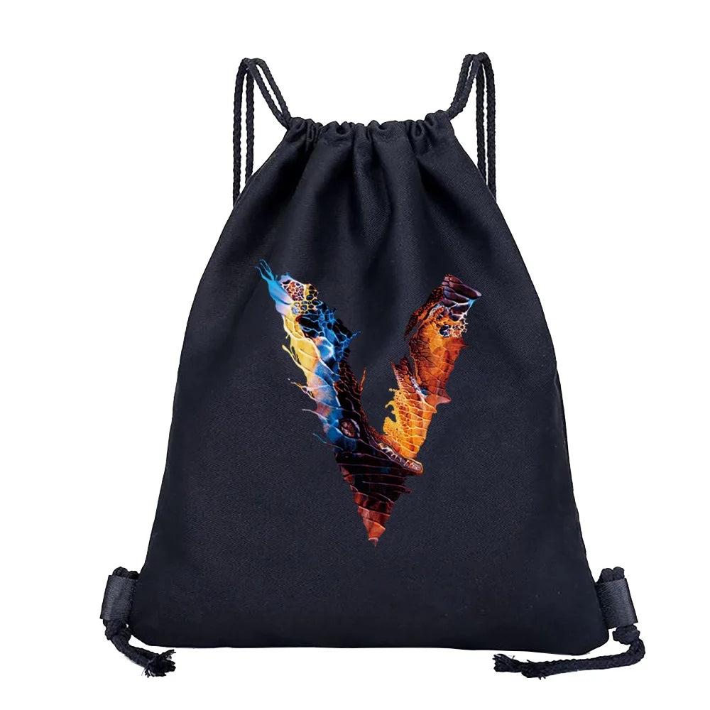 Sac à dos cordon de serrage à motif lettre colorée