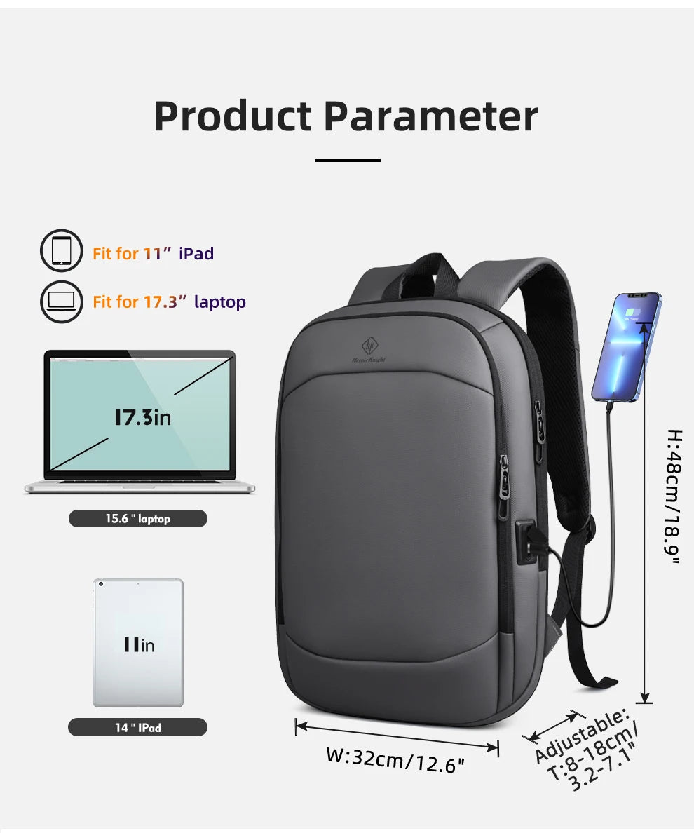 Sac à dos ordinateur portable 17 pouces avec port USB