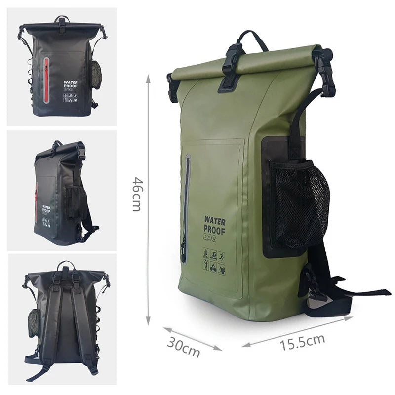 Sac à dos étanche 30L en PVC avec fermeture enroulement