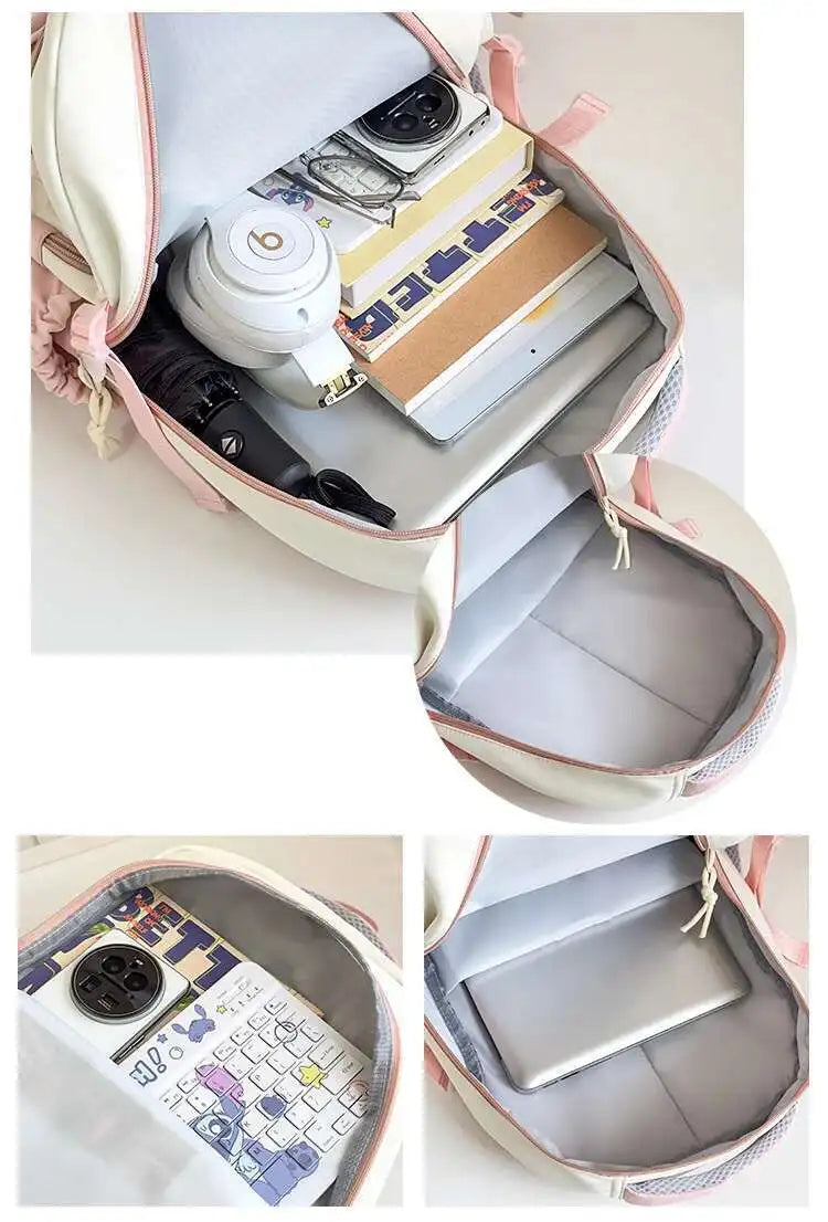 Sac à dos chat avec poche transparente pour pin's