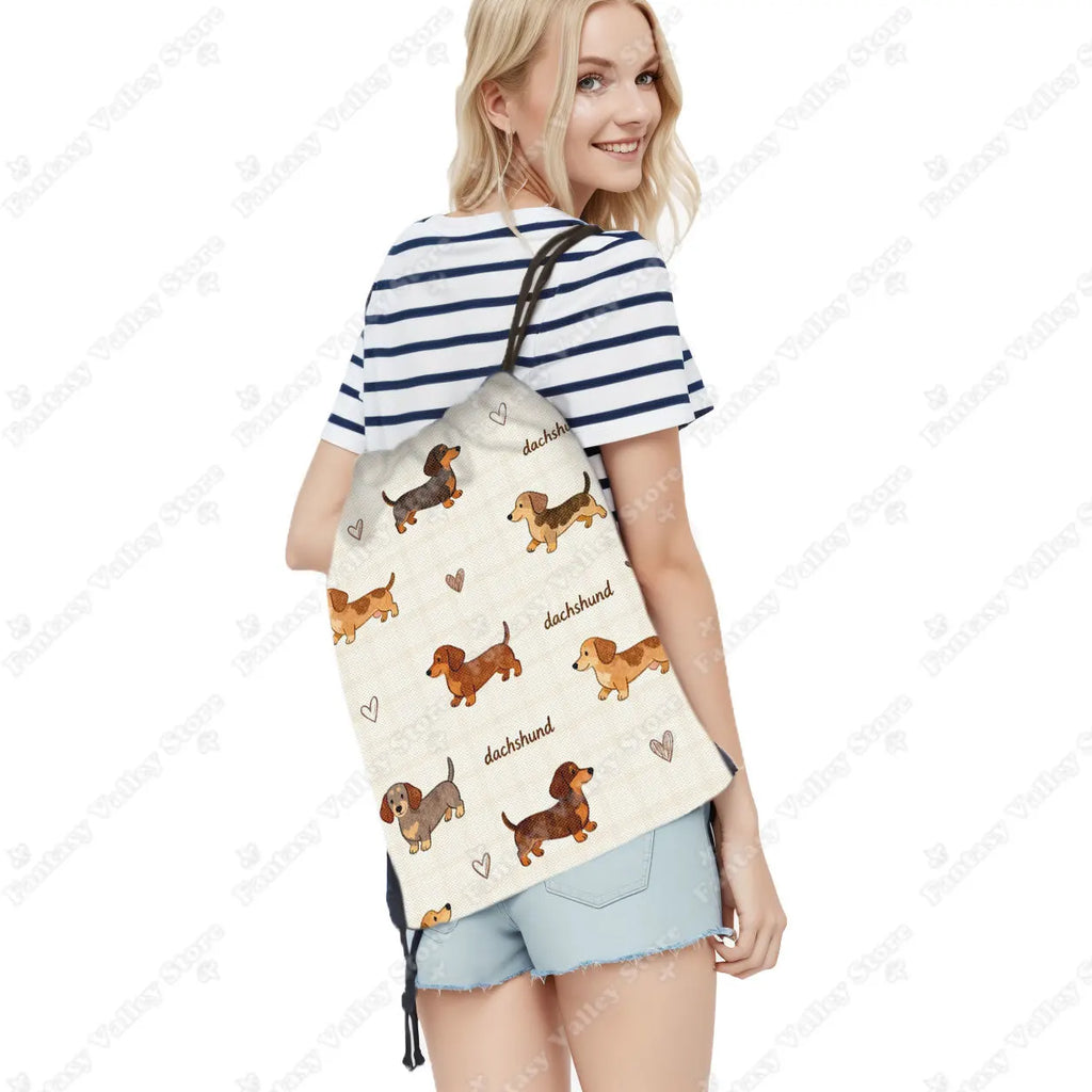 Sac à dos motif teckel kawaii