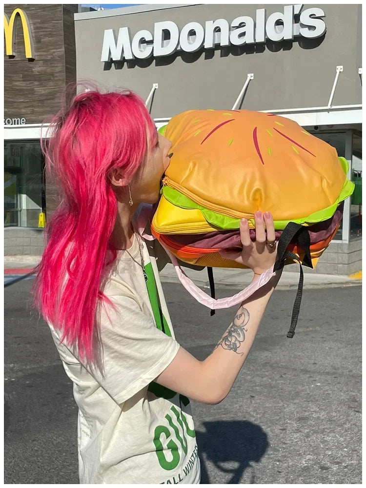 Sac à dos en forme de hamburger pour ordinateur