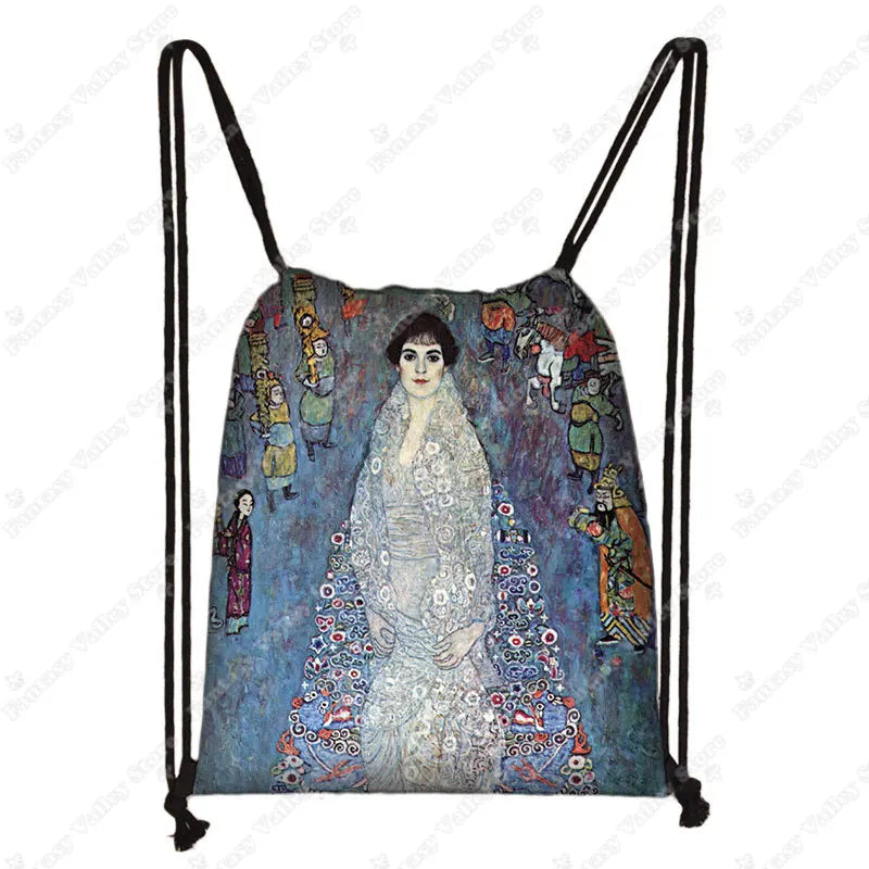 Sac à dos cordon toile motifs tableaux célèbres