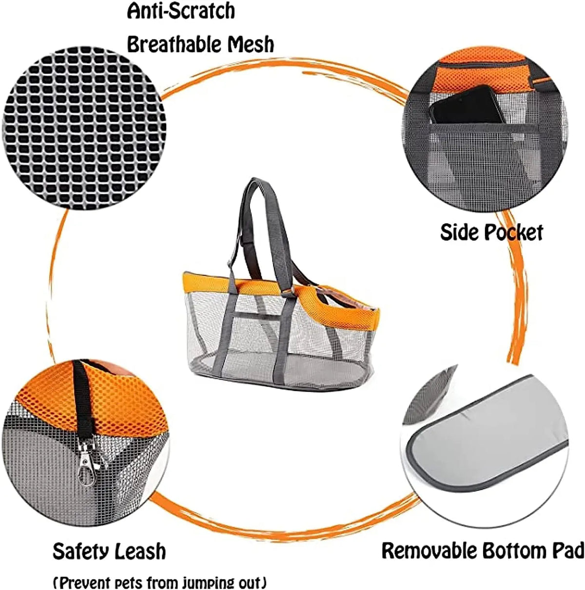 Sac de transport pour chat et petit chien en filet respirant