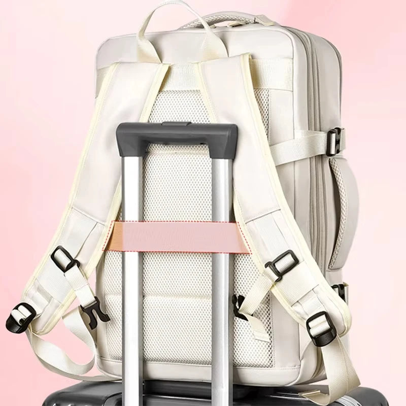 Sac à dos cabine femme 45x35x20 avec compartiment ordinateur