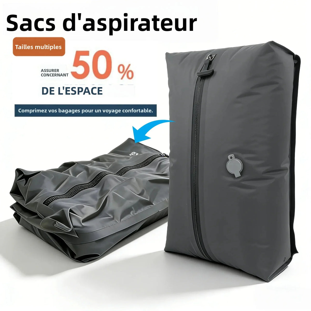 Sac de compression sous vide pour voyage en TPU