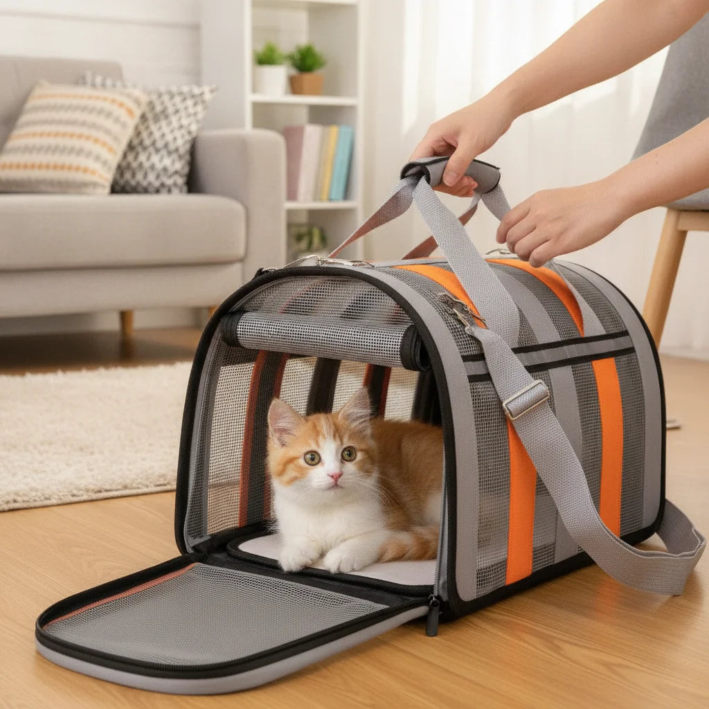 Sac de transport chat et chien en nylon, petites races