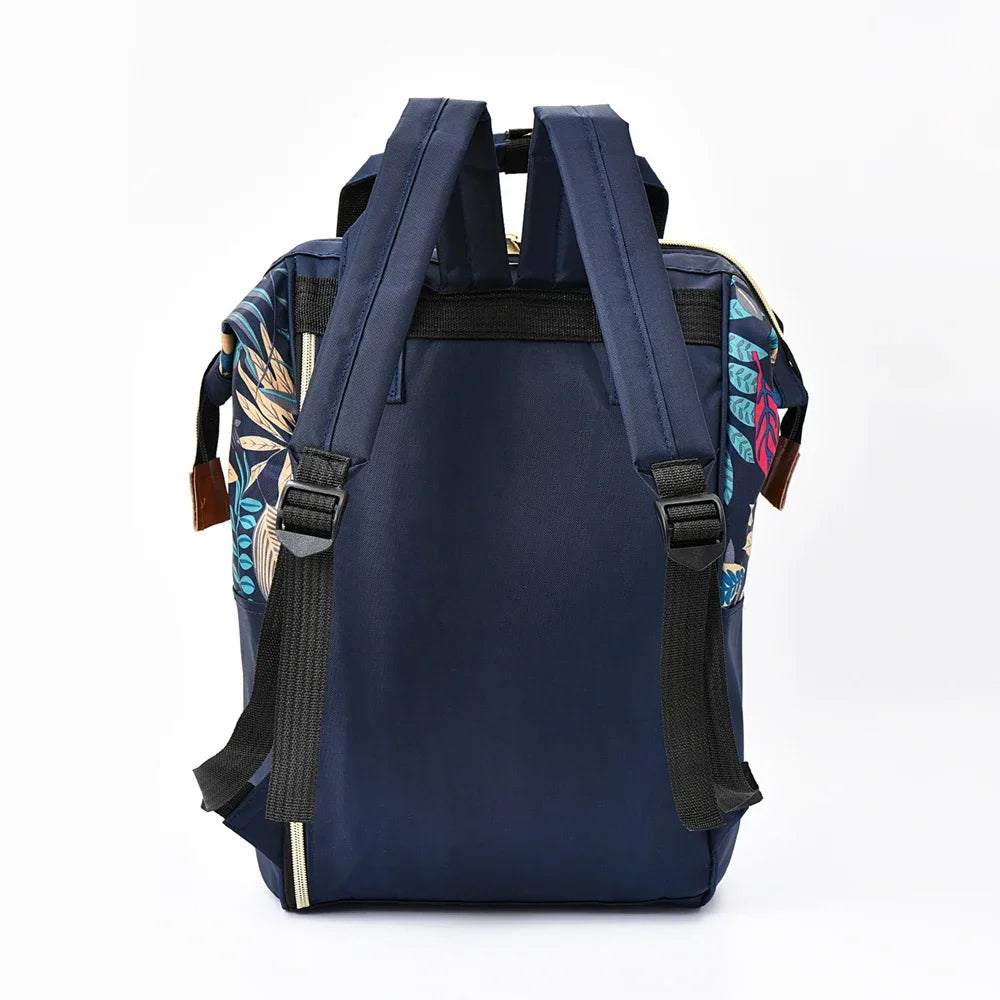 Sac à dos à langer motif feuillage