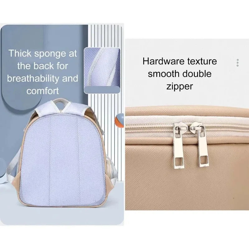 Sac à dos chat en similicuir avec fenêtre tête de chat