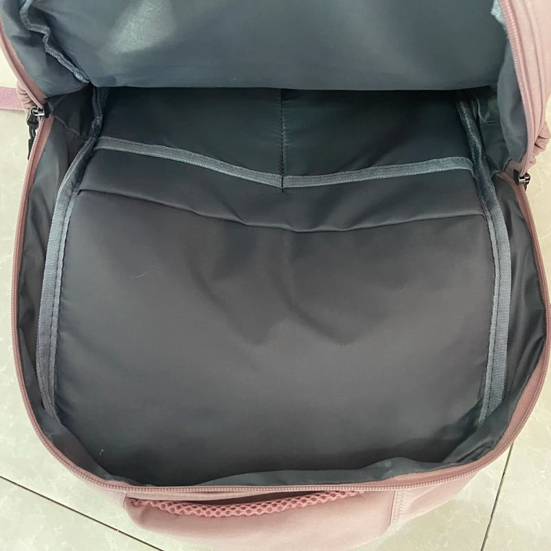 Sac à dos scolaire en nylon avec breloque peluche